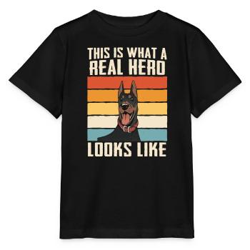 Doberman Pinscher Dog - Stanley/Stella MINI CREATOR Kids’ T-Shirt - black - Front - Mikhail (115cm)