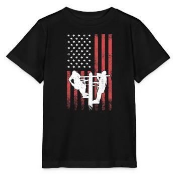 Lineman Electric Cable Power Pole Électricien - T-shirt bio MINI CREATOR Stanley/Stella Enfant - noir - Devant - Mikhail (115cm)
