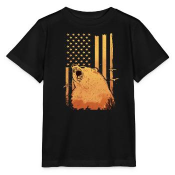 Bear Grizzly Bear Brown Bear Bears - Stanley/Stella MINI CREATOR Kids’ T-Shirt - black - Front - Mikhail (115cm)
