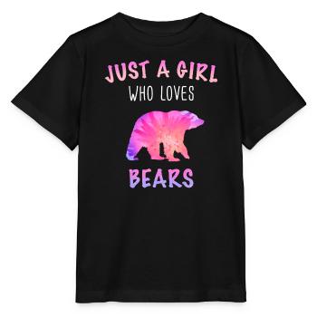 Bear Grizzly Bear Brown Bear Bears - Stanley/Stella MINI CREATOR Kids’ T-Shirt - black - Front - Mikhail (115cm)
