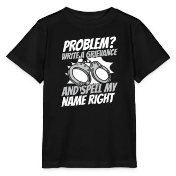 Agent correctionnel Gardien de prison Prison - T-shirt bio MINI CREATOR Stanley/Stella Enfant - noir - Devant - Mikhail (115cm)