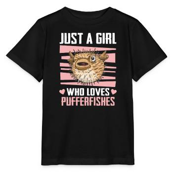Puffer fish Puffer fish Fish Ocean Animal - Stanley/Stella MINI CREATOR Kids’ T-Shirt - black - Front - Mikhail (115cm)