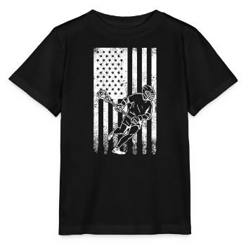 Lacrosse Sport Lacrosse Spieler - Stanley/Stella Kinder T-Shirt MINI CREATOR  - Schwarz - Vorne - Mikhail (115cm)