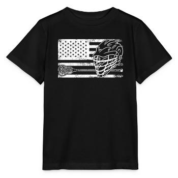 Lacrosse Sport Lacrosse Spieler - Stanley/Stella Kinder T-Shirt MINI CREATOR  - Schwarz - Vorne - Mikhail (115cm)