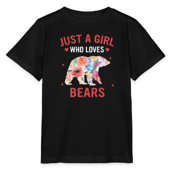 Bear Grizzly Bear Brown Bear Bear - Stanley/Stella MINI CREATOR Kids’ T-Shirt - black - Front - Mikhail (115cm)