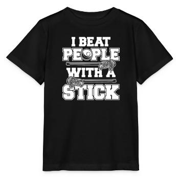 Lacrosse Sport Lacrosse Spieler - Stanley/Stella Kinder T-Shirt MINI CREATOR  - Schwarz - Vorne - Mikhail (115cm)
