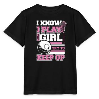 Lacrosse Sport Lacrosse Spieler - Stanley/Stella Kinder T-Shirt MINI CREATOR  - Schwarz - Vorne - Mikhail (115cm)