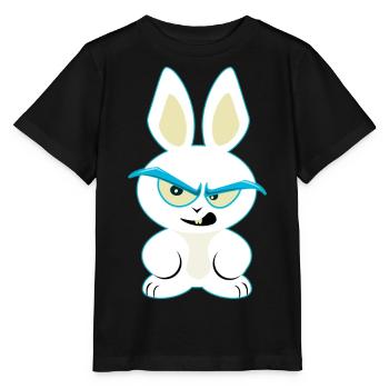 Lusiger lapin blanc, funny lapin t-shirt - T-shirt bio MINI CREATOR Stanley/Stella Enfant - noir - Devant - Mikhail (115cm)