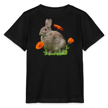 Hase Osterhase Ringelblume - Stanley/Stella Kinder T-Shirt MINI CREATOR  - Schwarz - Vorne - Mikhail (115cm)