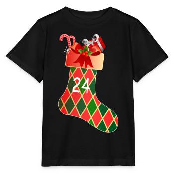 24 décembre Chaussette - T-shirt bio MINI CREATOR Stanley/Stella Enfant - noir - Devant - Mikhail (115cm)