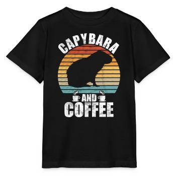 Capybara Zootier Design - Stanley/Stella Kinder T-Shirt MINI CREATOR  - Schwarz - Vorne - Mikhail (115cm)