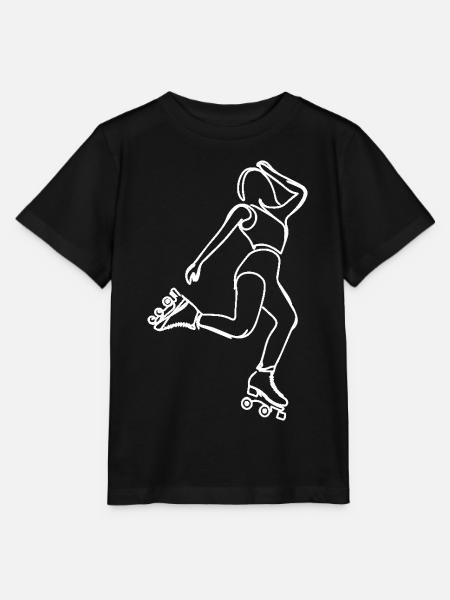 Rollschuhfahrerin Zeichnung - Stanley/Stella Kinder T-Shirt MINI CREATOR - Schwarz