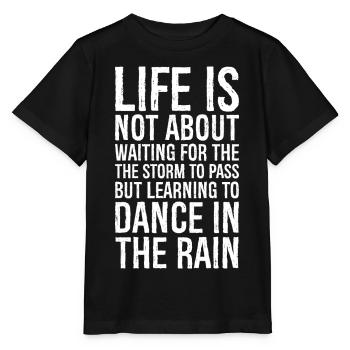 La vie ne consiste pas à attendre que la tempête - T-shirt bio MINI CREATOR Stanley/Stella Enfant - noir - Devant - Mikhail (115cm)