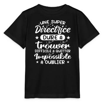 Une Super Directrice - Cadeau directrice - T-shirt bio MINI CREATOR Stanley/Stella Enfant - noir - Devant - Mikhail (115cm)