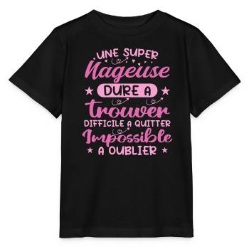 Une Super Nageuse - Cadeau nageuse - T-shirt bio MINI CREATOR Stanley/Stella Enfant - noir - Devant - Mikhail (115cm)