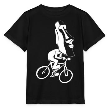 Fahrradtour zur Osterinsel (Weiß) - Stanley/Stella Kinder T-Shirt MINI CREATOR  - Schwarz - Vorne - Mikhail (115cm)