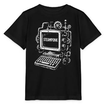 Steampunk Computer Getriebe - Stanley/Stella Kinder T-Shirt MINI CREATOR  - Schwarz - Vorne - Mikhail (115cm)