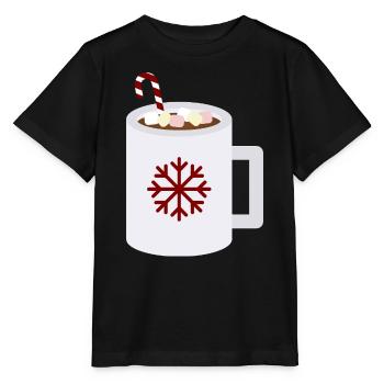 Art de tasse de cacao en flocon de neige - T-shirt bio MINI CREATOR Stanley/Stella Enfant - noir - Devant - Mikhail (115cm)