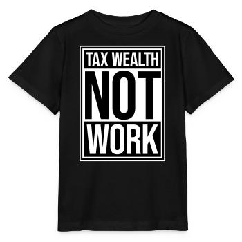 Impôt, richesse et non travail, politique progressiste, économie - T-shirt bio MINI CREATOR Stanley/Stella Enfant - noir - Devant - Mikhail (115cm)