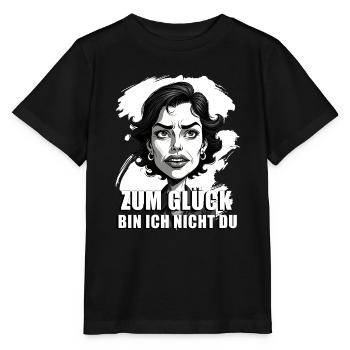 Caricature with "Fortunately..." quote - Stanley/Stella MINI CREATOR Kids’ T-Shirt - black - Front - Mikhail (115cm)