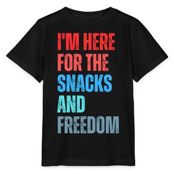 Slogan du plaisir de grignoter et liberté - T-shirt bio MINI CREATOR Stanley/Stella Enfant - noir - Devant - Mikhail (115cm)