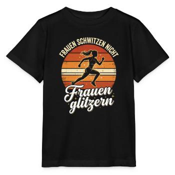 Frauen Schwitzen Nicht Frauen Glitzern Joggen - Stanley/Stella Kinder T-Shirt MINI CREATOR  - Schwarz - Vorne - Mikhail (115cm)