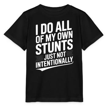Je fais toutes mes cascades moi-même, mais pas intentionnellement - T-shirt bio MINI CREATOR Stanley/Stella Enfant - noir - Devant - Mikhail (115cm)