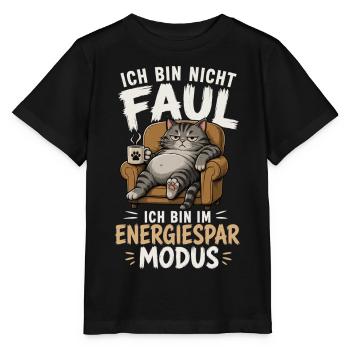 Ich Bin Nicht Faul Ich Bin Im Energiesparmodus - Stanley/Stella Kinder T-Shirt MINI CREATOR  - Schwarz - Vorne - Mikhail (115cm)
