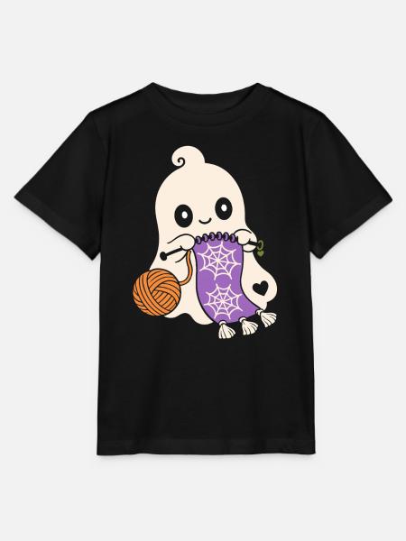 Halloween Geist strickt Spinnennetz Schal - Stanley/Stella Kinder T-Shirt MINI CREATOR  - Schwarz