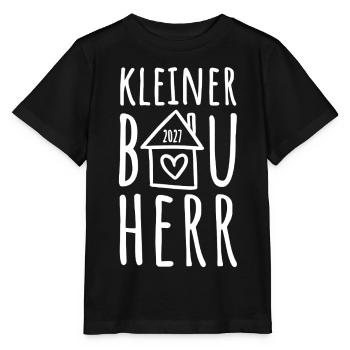Kleiner Bauherr 2027 - Stanley/Stella Kinder T-Shirt MINI CREATOR  - Schwarz - Vorne - Mikhail (115cm)