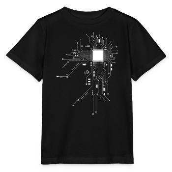 CPU Prozessor Computer Technik IT Nerd Motiv - Stanley/Stella Kinder T-Shirt MINI CREATOR  - Schwarz - Vorne - Mikhail (115cm)