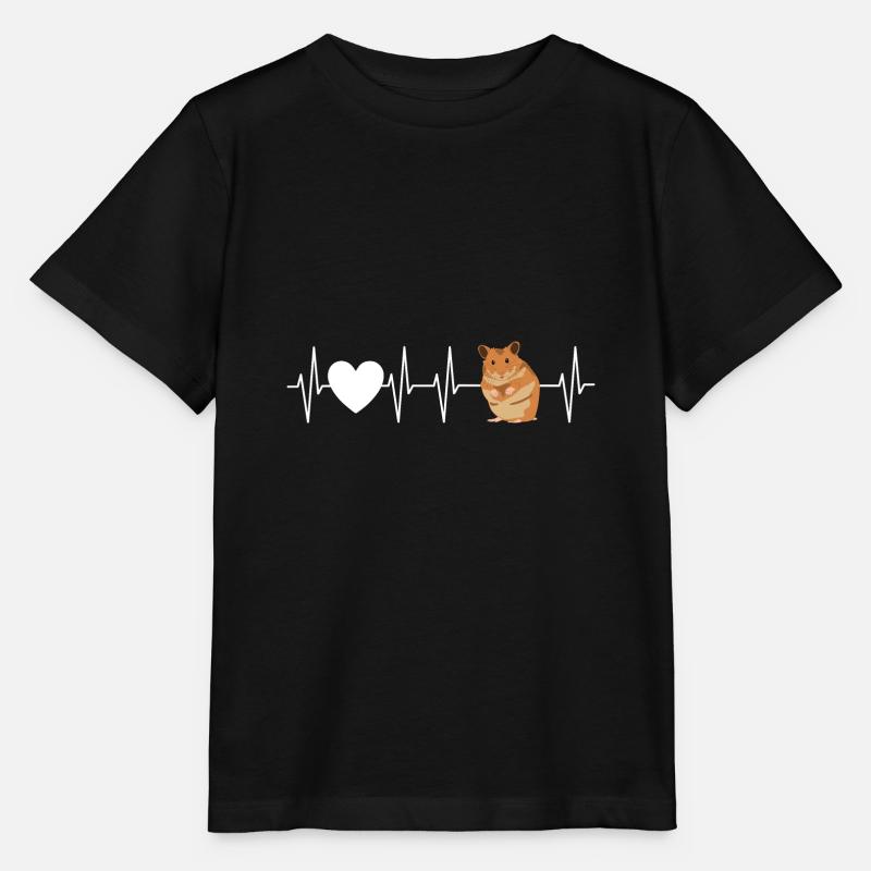 Herzfrequenz Puls EKG - Mein Herzschlag Hamster - Stanley/Stella Kinder T-Shirt MINI CREATOR  - Schwarz