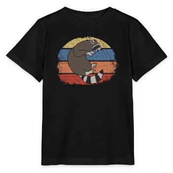 Raccoon - Stanley/Stella MINI CREATOR Kids’ T-Shirt - black - Front - Mikhail (115cm)