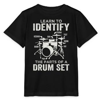 Parties d’une batterie Batteur Joueur de batterie Musicien - T-shirt bio MINI CREATOR Stanley/Stella Enfant - noir - Devant - Mikhail (115cm)