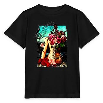 guitare hanches - T-shirt bio MINI CREATOR Stanley/Stella Enfant - noir - Devant - Mikhail (115cm)