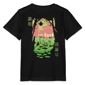"Wasura" Temple // Tshirt Femme - T-shirt bio MINI CREATOR Stanley/Stella Enfant - noir - Devant - Mikhail (115cm)