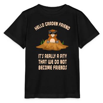 La taupe dans le jardin - T-shirt bio MINI CREATOR Stanley/Stella Enfant - noir - Devant - Mikhail (115cm)