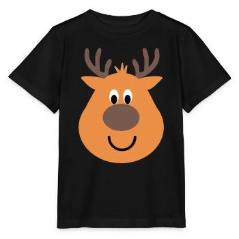 christmas snow reindeer - Stanley/Stella MINI CREATOR Kids’ T-Shirt - black - Front - Mikhail (115cm)