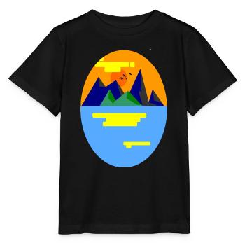 Landschaft Berg - Stanley/Stella Kinder T-Shirt MINI CREATOR  - Schwarz - Vorne - Mikhail (115cm)