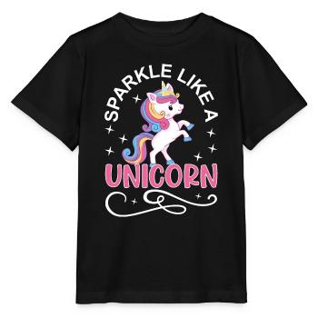 Paillettes comme une licorne - T-shirt bio MINI CREATOR Stanley/Stella Enfant - noir - Devant - Mikhail (115cm)