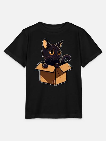 Black Cat in a Box v2 - Stanley/Stella MINI CREATOR T-skjorte for barn - svart