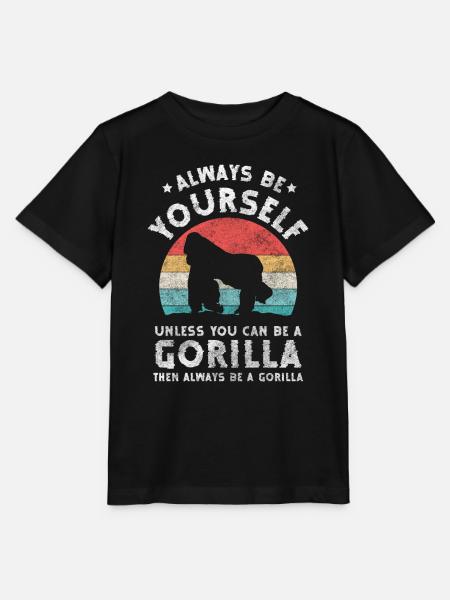 Affe Silberrücken Sport - Stanley/Stella Kinder T-Shirt MINI CREATOR - Schwarz