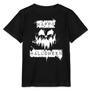 Kuerbis Happy Halloween Pumpkin weiss - Stanley/Stella Kinder T-Shirt MINI CREATOR  - Schwarz - Vorne - Mikhail (115cm)
