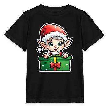Elf Christmas Elf Gift Elf - Stanley/Stella MINI CREATOR Kids’ T-Shirt - black - Front - Mikhail (115cm)