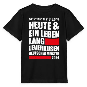 Deutscher Fußball Meister 2024 Leverkusen Retro - Stanley/Stella Kinder T-Shirt MINI CREATOR  - Schwarz - Vorne - Mikhail (115cm)