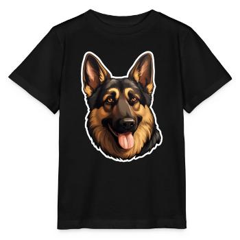 German Shepherd Head - Stanley/Stella MINI CREATOR Kids’ T-Shirt - black - Front - Mikhail (115cm)