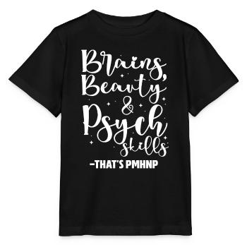 brains beauty psych skills Design for a - Stanley/Stella Kinder T-Shirt MINI CREATOR  - Schwarz - Vorne - Mikhail (115cm)