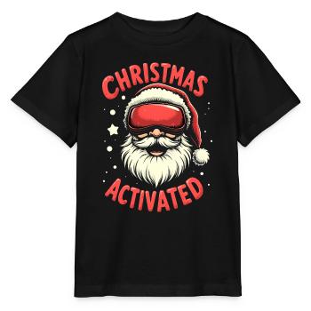 Weihnachtsmann mit Skibrille - Stanley/Stella Kinder T-Shirt MINI CREATOR  - Schwarz - Vorne - Mikhail (115cm)