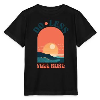 Do Less Feel More – Sonnenuntergang im Retro-Stil - Stanley/Stella Kinder T-Shirt MINI CREATOR  - Schwarz - Vorne - Mikhail (115cm)