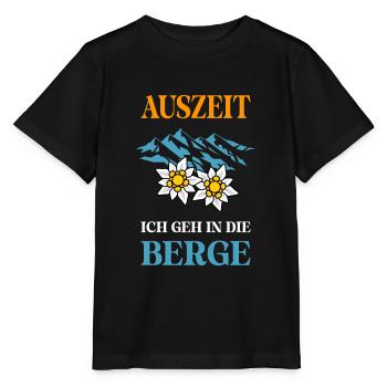 Auszeit ich geh in die Berge - Stanley/Stella Kinder T-Shirt MINI CREATOR  - Schwarz - Vorne - Mikhail (115cm)